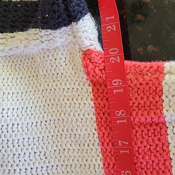 PURE Handknit 100% cotton, 3/4 sleeve, knit cropped tie back sweater size S/M - Picture 8 of 11